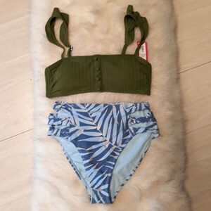 NWT 2 piece high waisted bathing suit
